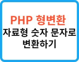 [PHP] 변수의 자료형을 숫자 문자로 변환하기